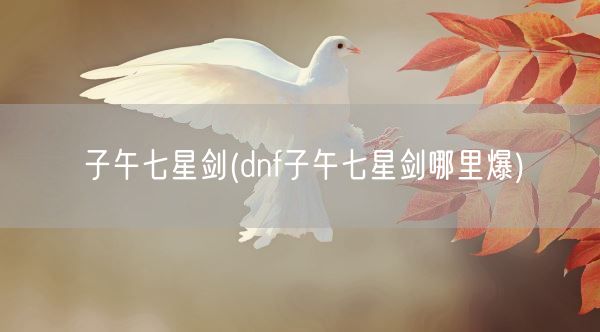 子午七星剑(dnf子午七星剑哪里爆)(图1)