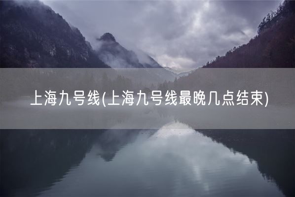 上海九号线(上海九号线最晚几点结束)(图1)