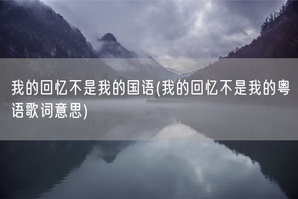 我的回忆不是我的国语(我的回忆不是我的粤语歌词意思)(图1)