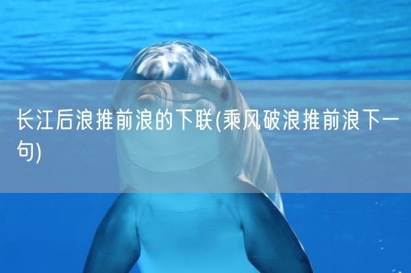 长江后浪推前浪的下联(乘风破浪推前浪下一句)(图1)