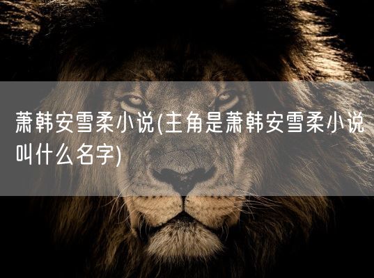 萧韩安雪柔小说(主角是萧韩安雪柔小说叫什么名字)(图1)