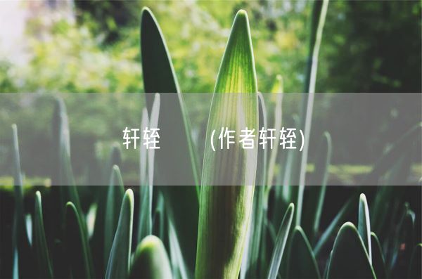 轩轾　　(作者轩轾)(图1)