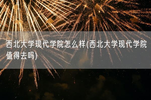 西北大学现代学院怎么样(西北大学现代学院值得去吗)(图1)