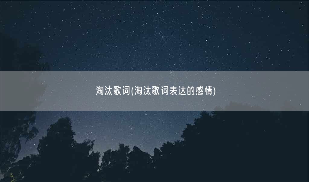 淘汰歌词(淘汰歌词表达的感情)(图1)