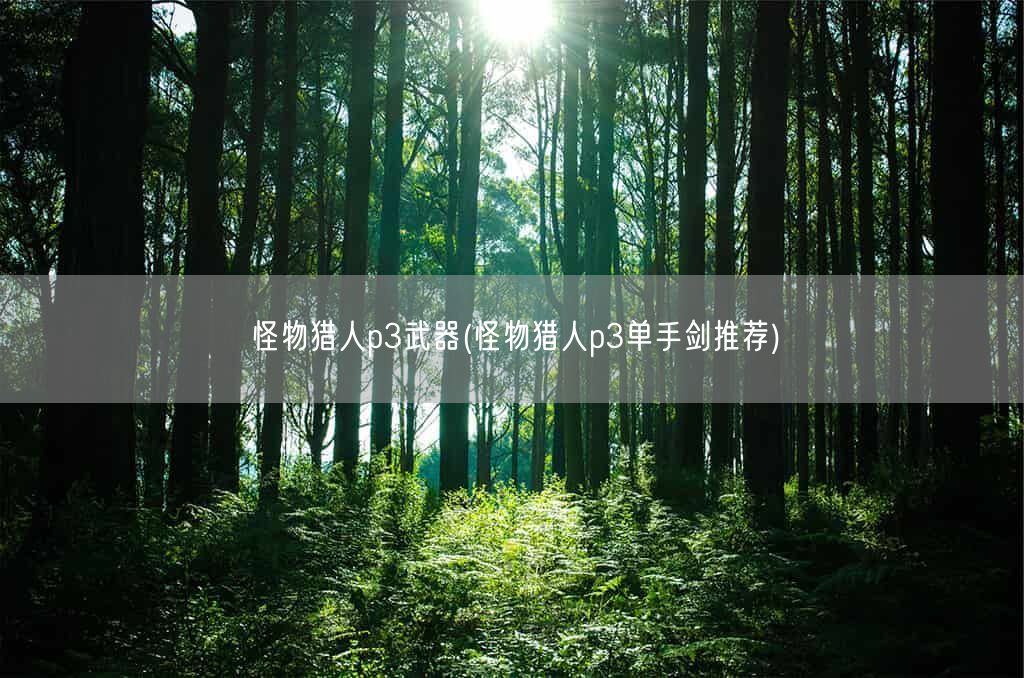 怪物猎人p3武器(怪物猎人p3单手剑推荐)(图1)