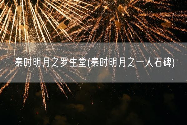 秦时明月之罗生堂(秦时明月之一人石碑)(图1)