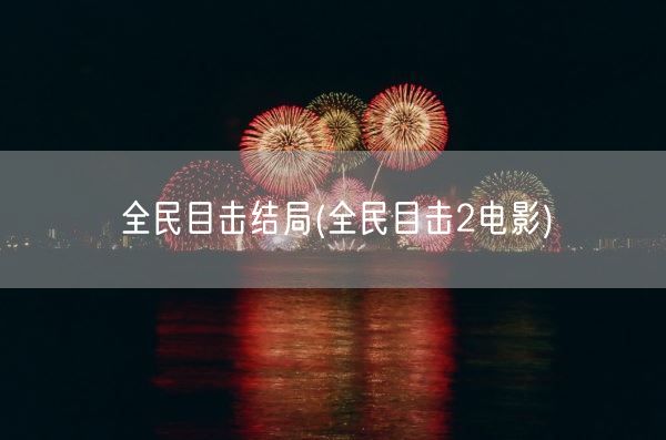 全民目击结局(全民目击2电影)(图1)