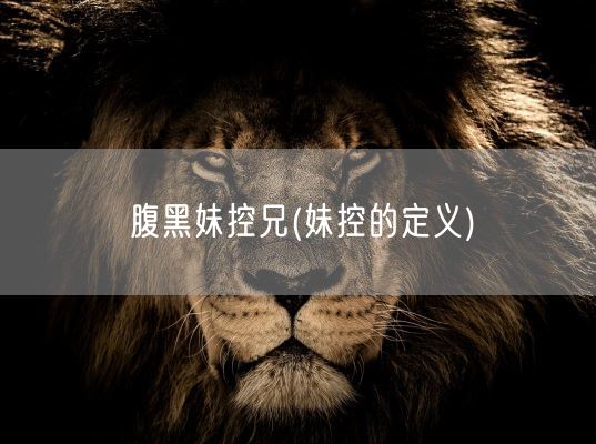 腹黑妹控兄(妹控的定义)(图1)