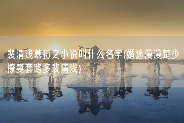 裴清浅慕衍之小说叫什么名字(婚途漫漫楚少撩妻套路多裴清浅)(图1) 裴清浅慕衍之小说叫什么名字(婚途漫漫楚少撩妻套路多裴清浅)(图1)