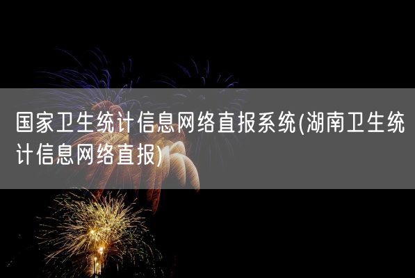 国家卫生统计信息网络直报系统(湖南卫生统计信息网络直报)(图1) 国家卫生统计信息网络直报系统(湖南卫生统计信息网络直报)(图1)