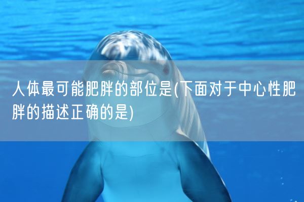 人体最可能肥胖的部位是(下面对于中心性肥胖的描述正确的是)(图1)