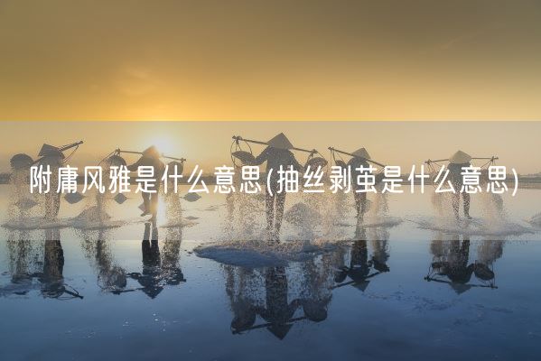 附庸风雅是什么意思(抽丝剥茧是什么意思)(图1)