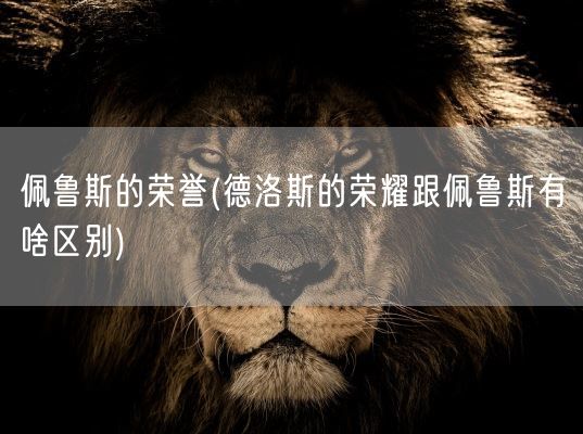 佩鲁斯的荣誉(德洛斯的荣耀跟佩鲁斯有啥区别)(图1)