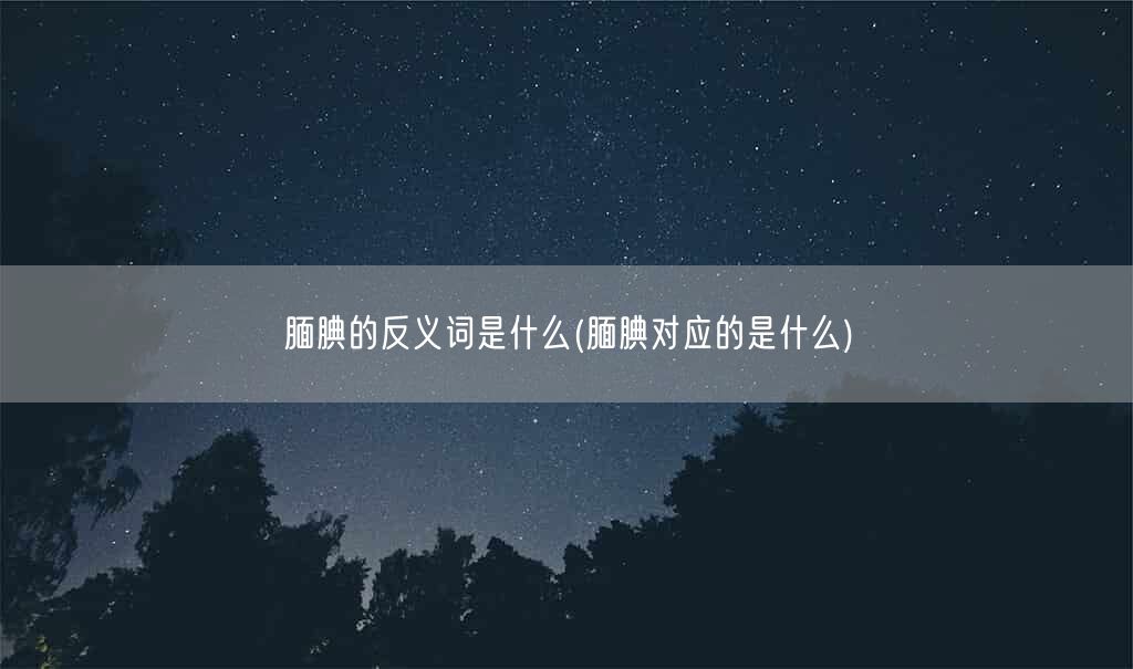 腼腆的反义词是什么(腼腆对应的是什么)(图1)