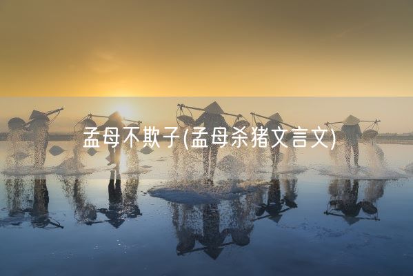 孟母不欺子(孟母杀猪文言文)(图1) 孟母不欺子(孟母杀猪文言文)(图1)