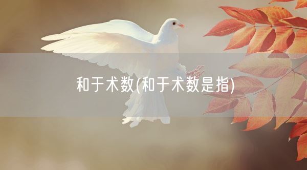 和于术数(和于术数是指)(图1) 和于术数(和于术数是指)(图1)