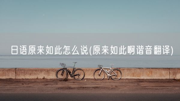 日语原来如此怎么说(原来如此啊谐音翻译)(图1)