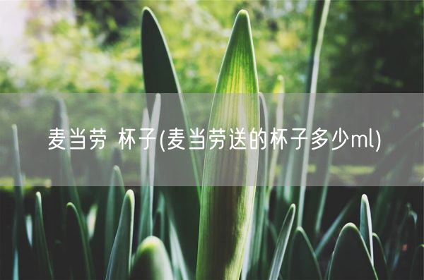 麦当劳 杯子(麦当劳送的杯子多少ml)(图1) 麦当劳 杯子(麦当劳送的杯子多少ml)(图1)