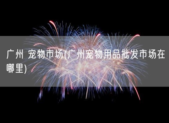 广州 宠物市场(广州宠物用品批发市场在哪里)(图1) 广州 宠物市场(广州宠物用品批发市场在哪里)(图1)