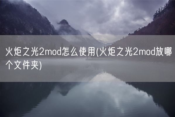 火炬之光2mod怎么使用(火炬之光2mod放哪个文件夹)(图1)