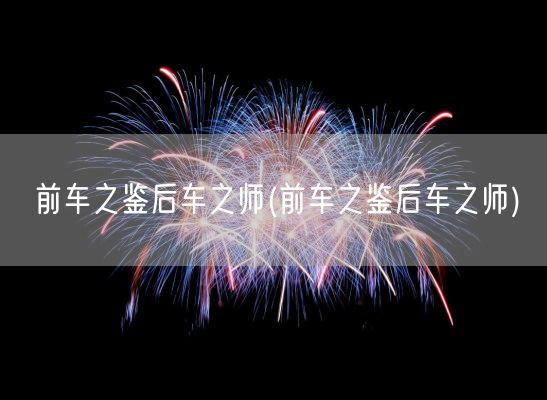 前车之鉴后车之师(前车之鉴后车之师)(图1)