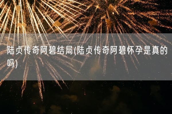 陆贞传奇阿碧结局(陆贞传奇阿碧怀孕是真的吗)(图1)