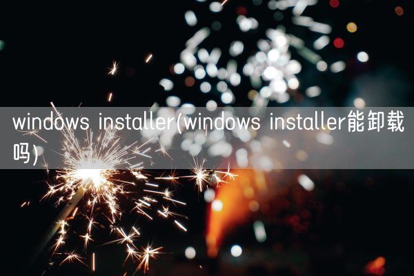 windows installer(windows installer能卸载吗)(图1)