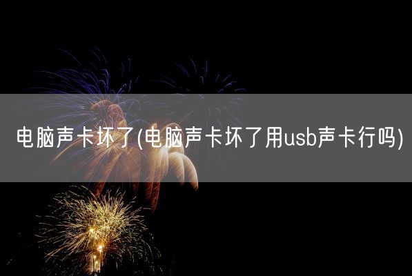 电脑声卡坏了(电脑声卡坏了用u*声卡行吗)(图1)