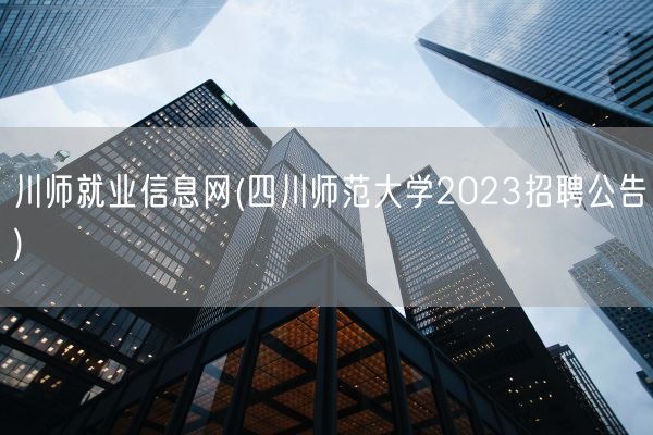 川师就业信息网(四川师范大学2023招聘公告)(图1)