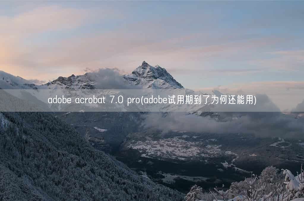 adobe acrobat 7.0 pro(adobe试用期到了为何还能用)(图1)
