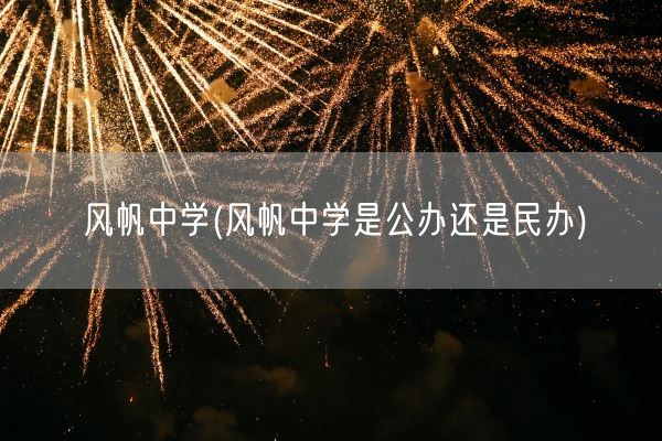风帆中学(风帆中学是公办还是民办)(图1)