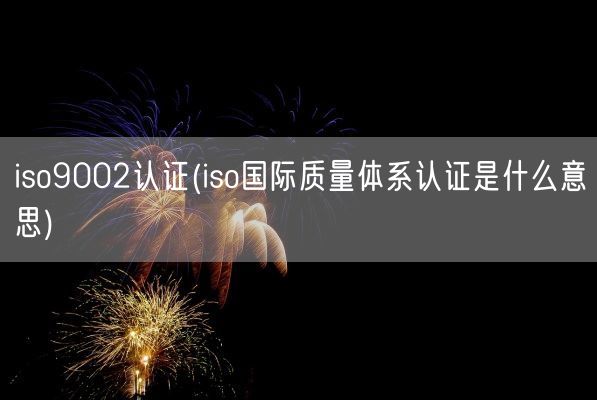 iso9002认证(iso国际质量体系认证是什么意思)(图1)