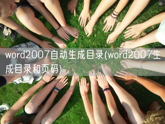 word2007自动生成目录(word2007生成目录和页码)(图1)