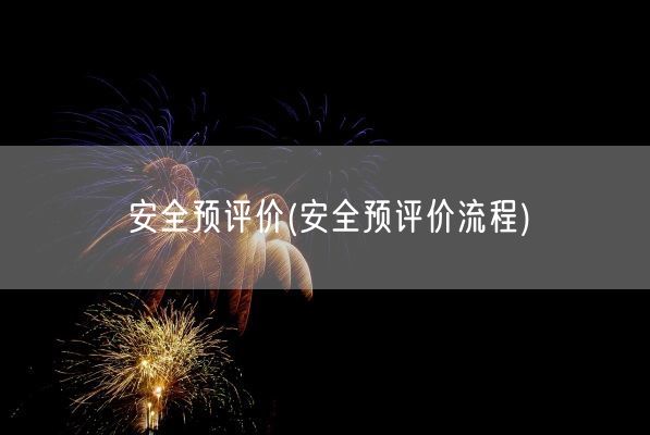 安全预评价(安全预评价流程)(图1)