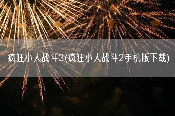 疯狂小人战斗3(疯狂小人战斗2手机版下载)(图1)
