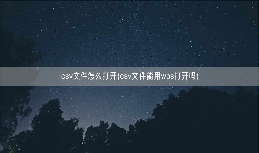 csv文件怎么打开(csv文件能用wps打开吗)(图1)