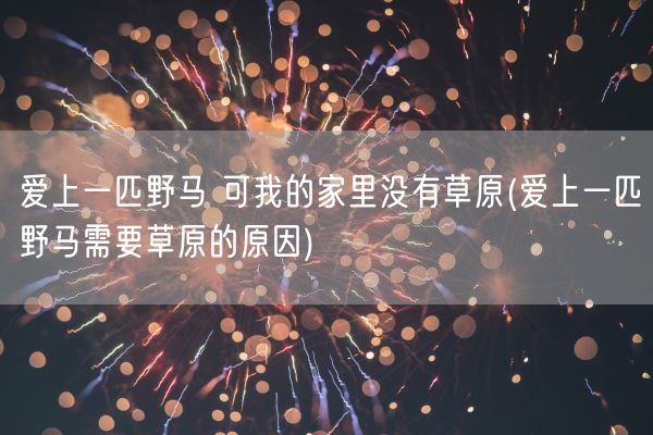 爱上一匹野马 可我的家里没有草原(爱上一匹野马需要草原的原因)(图1)