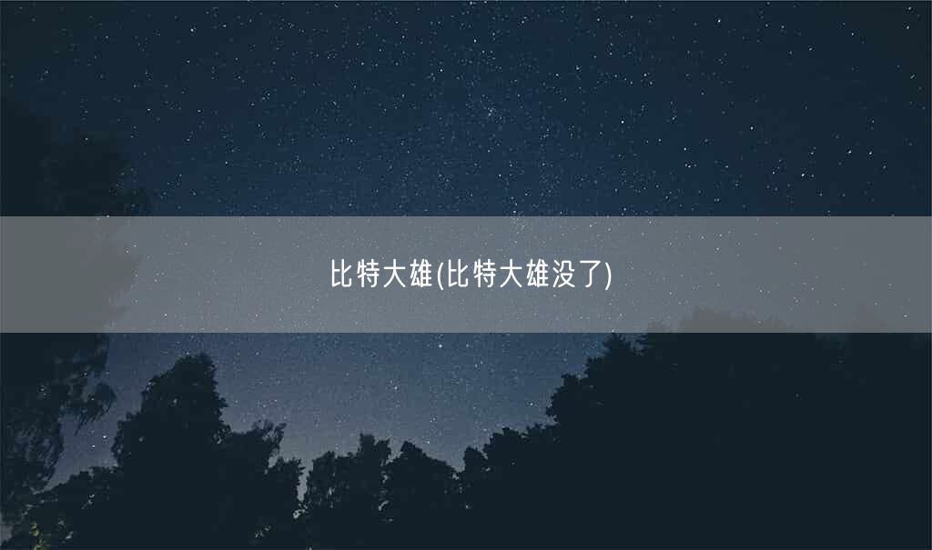 比特大雄(比特大雄没了)(图1)