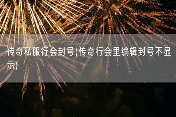 传奇私服行会封号(传奇行会里编辑封号不显示)(图1)