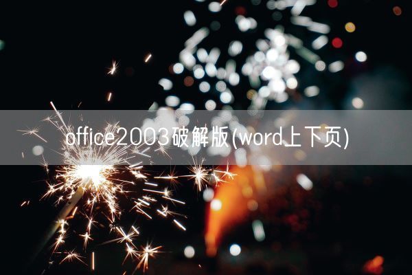 office2003破解版(word上下页)(图1)