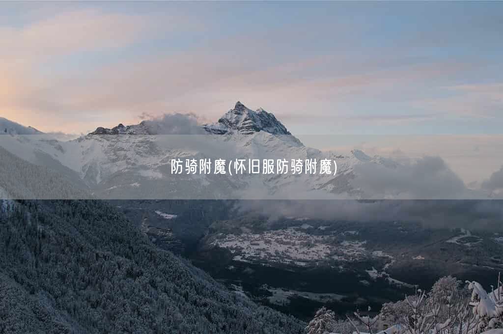 防骑附魔(怀旧服防骑附魔)(图1)