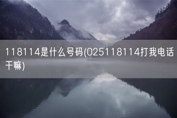 118114是什么号码(025118114打我电话干嘛)(图1)