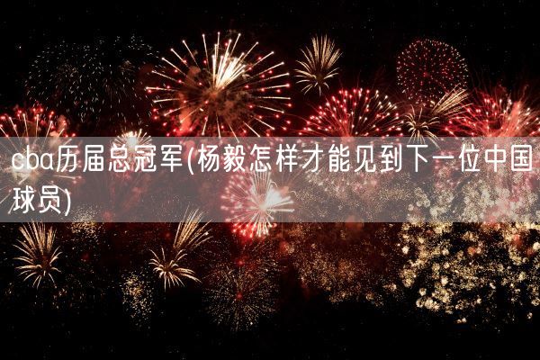 cba历届总冠军(杨毅怎样才能见到下一位中国球员)(图1) cba历届总冠军(杨毅怎样才能见到下一位中国球员)(图1)
