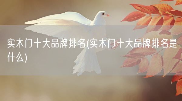 实木门十大品牌排名(实木门十大品牌排名是什么)(图1)